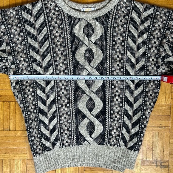 London Fog Vintage 1990's Grey Large Knitted Sweater - Picture 4 of 5